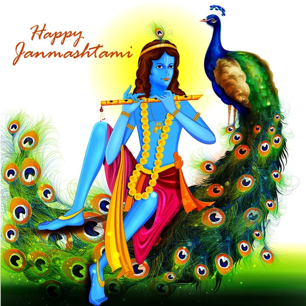 Mutlu Krishna Janmashtami — Stok Vektör