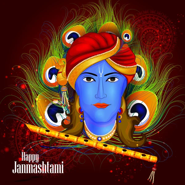Lyckliga Krishna Janmashtami — Stock vektor