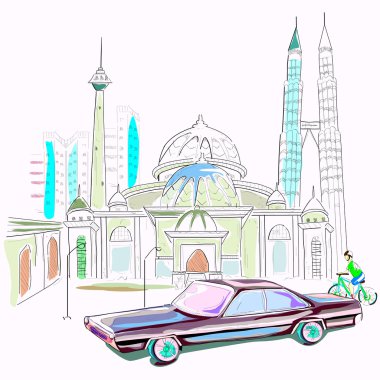 Malezya cityscape arka plan