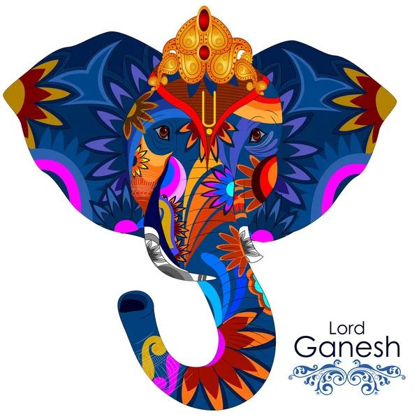 Señor Ganpati en Ganesh Chaturthi fondo — Vector de stock