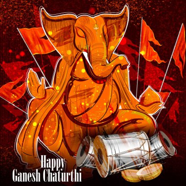 Ganesh Chaturthi zemin üzerinde Lord Ganpati