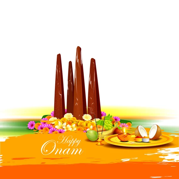 Feliz fiesta de Onam para el fondo del festival del sur de India — Archivo Imágenes Vectoriales