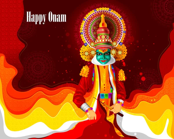 Happy Onam Urlaub für Südindien Festival Hintergrund — Stockvektor