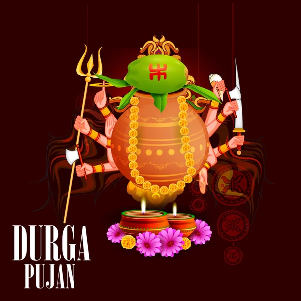 Feliz Durga Puja Índia festival feriado fundo —  Vetores de Stock