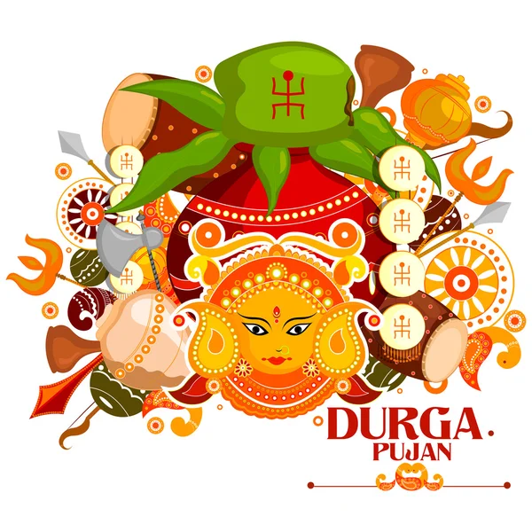 Glad Durga Puja Indien festival semester bakgrund — Stock vektor