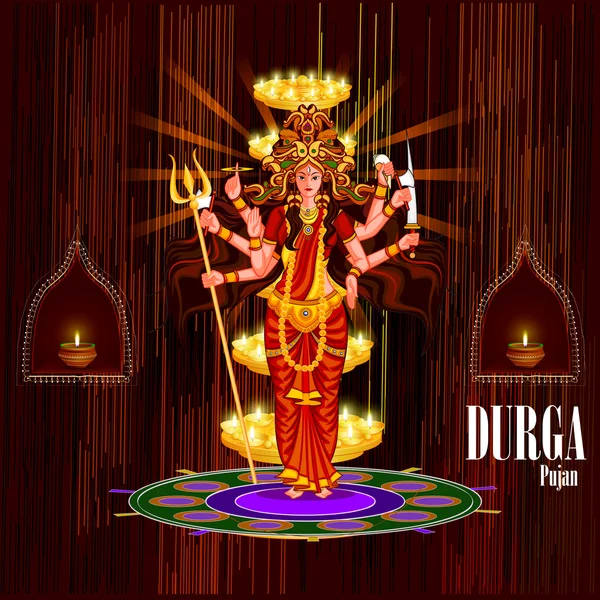 Felice Durga Puja India festival vacanza sfondo — Vettoriale Stock