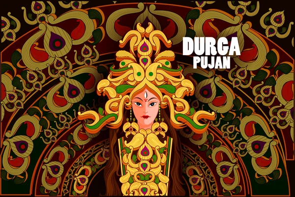 Feliz Durga Puja India festival fondo de vacaciones — Archivo Imágenes Vectoriales