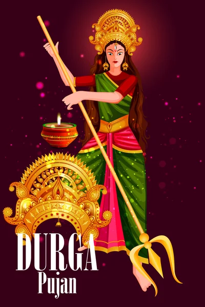 Feliz Durga Puja India festival fondo de vacaciones — Vector de stock