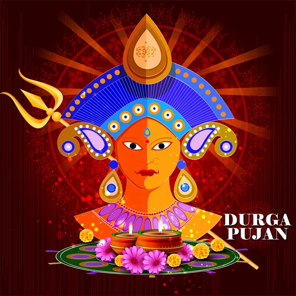 Glad Durga Puja Indien festival semester bakgrund — Stock vektor