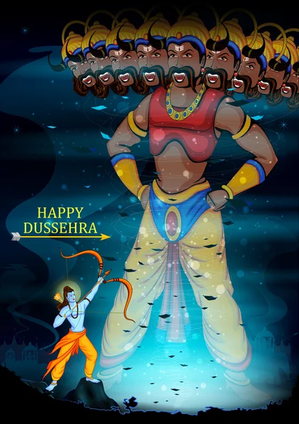 Festival Hindistan gösterilen mutlu Dussehra arka plan — Stok Vektör