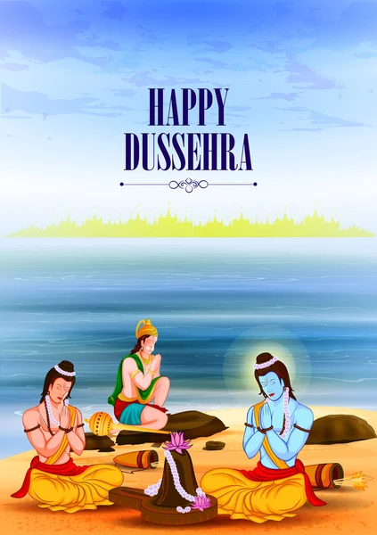 Felice sfondo Dussehra mostrando festival dell'India — Vettoriale Stock