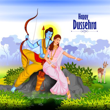 Festival Hindistan gösterilen mutlu Dussehra arka plan