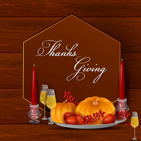 Vector illustratie van Thanksgiving Oogsten festival achtergrond — Stockvector