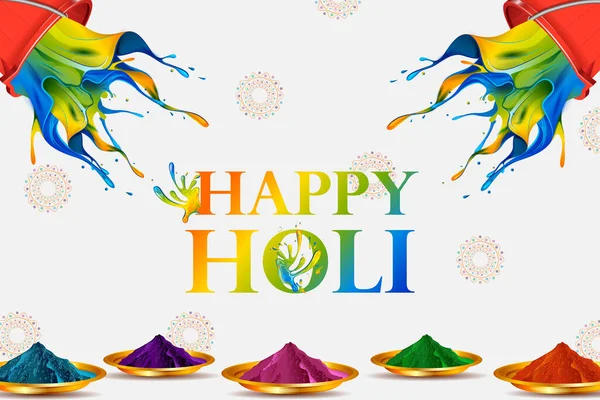 Kleurrijke achtergrond voor festival van kleuren Holi gevierd in India — Stockvector