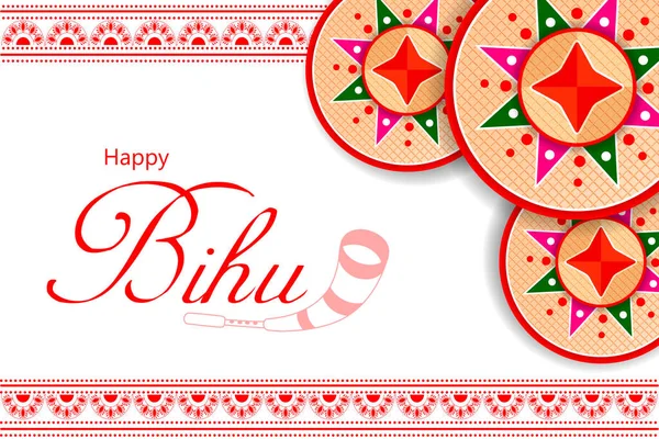 Vector illustration of Happy Bihu festival of Assam celebrated for Happy New Year of Assamese — стоковий вектор