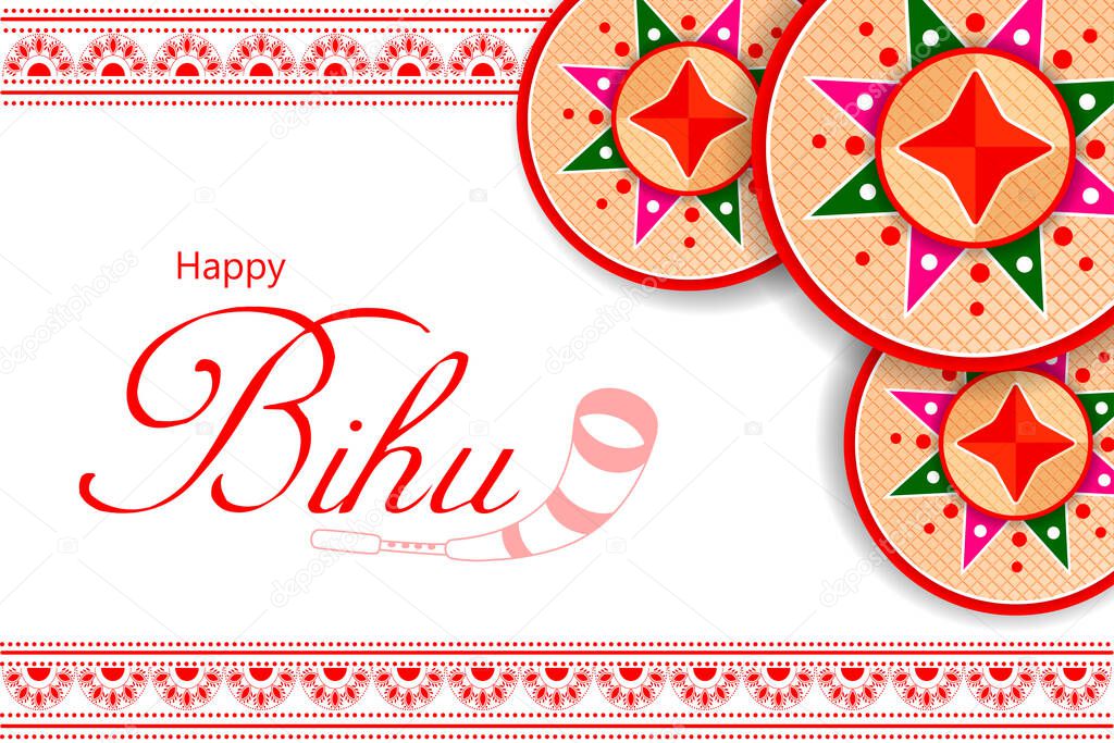 vector illustration of Happy Bihu festival of Assam celebrated for Happy New Year of Assamese