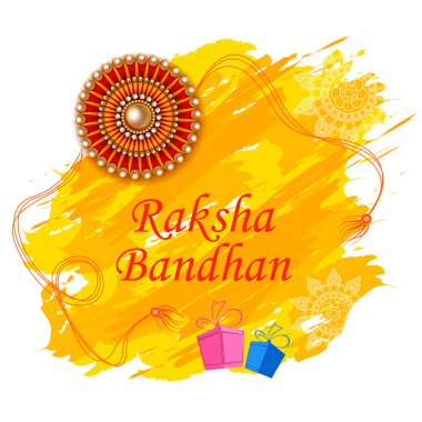 Hint festivali Raksha bandosu kutlaması için Rakhi arka planının vektör çizimi