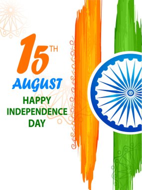 Hindistan 'ın Bağımsızlık Günü arkaplanındaki Hint Bayrağının çizimi