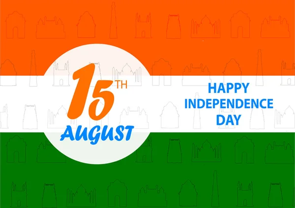 Illustration of Indian Flag on Happy Independence Day of India background — Stock Vector