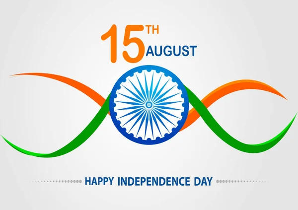 Ilustração da bandeira indiana no feliz dia da independência da Índia fundo —  Vetores de Stock