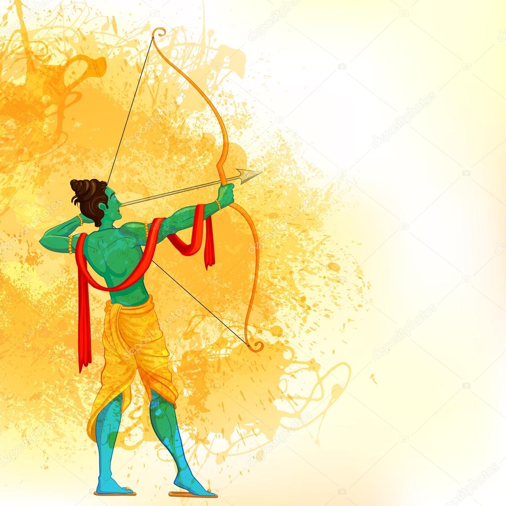 Lord Rama with bow and arrow