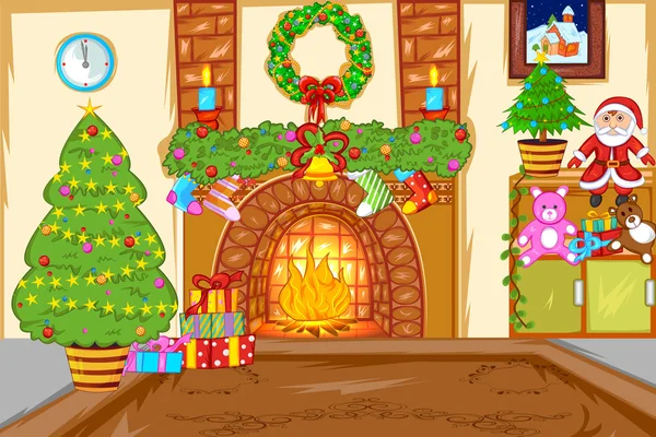 Decorated Christmas House Vector Graphics