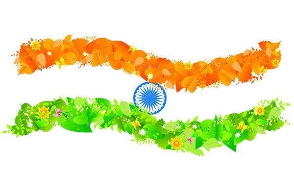 Indische Flagge mit Trikolore — Stockvektor