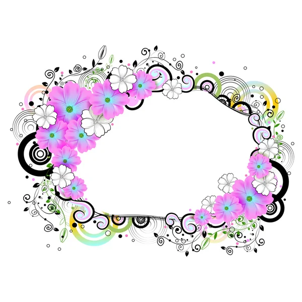 Colorful floral frame — Stock Vector