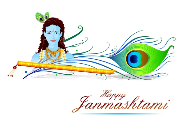 Feliz Krishna Janmashtami — Vector de stock