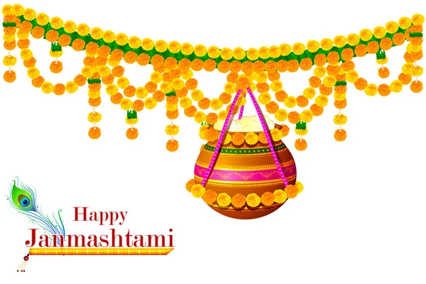 Felice Krishna Janmashtami — Vettoriale Stock