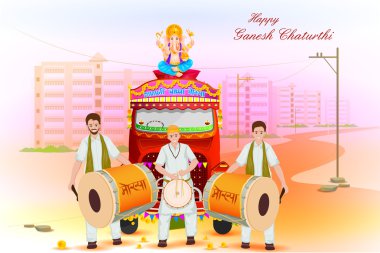 Ganesh Chaturthi için Lord Ganesha alayı