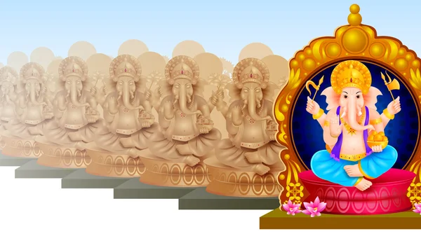 Idol of Lord Ganesha for Happy Ganesh Chaturthi — Stock Vector