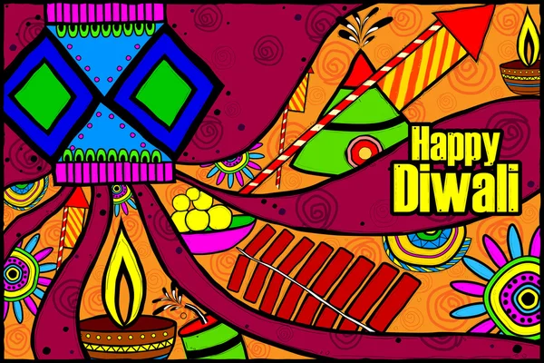 Ευτυχισμένο diwali φόντο — Διανυσματικό Αρχείο