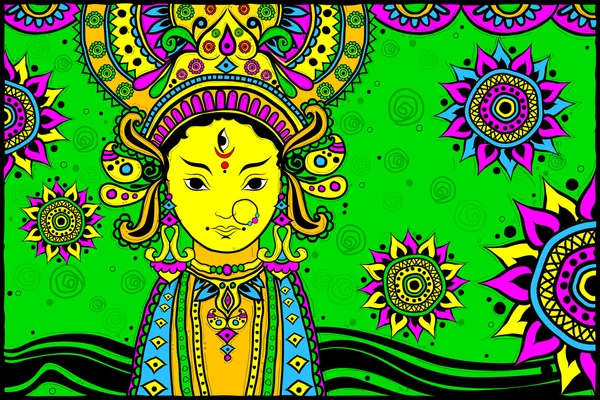 Goddess Durga for Happy Dussehra — Stock Vector