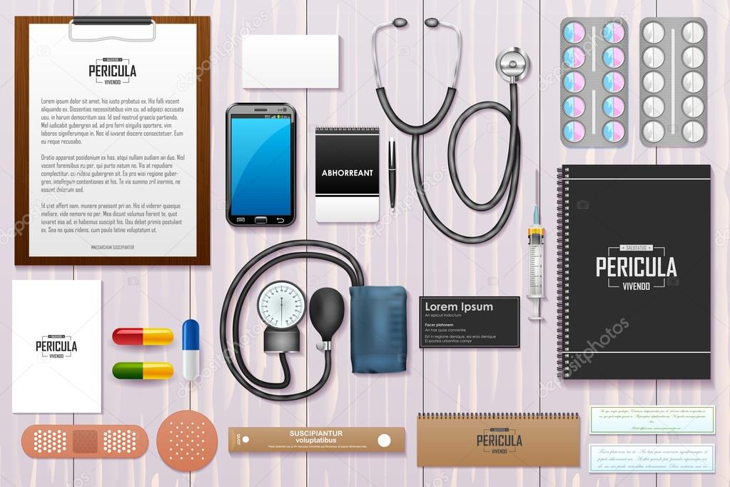 Identity Branding Mockup For Doctor Vector Image By C Snapgalleria Vector Stock 97292048