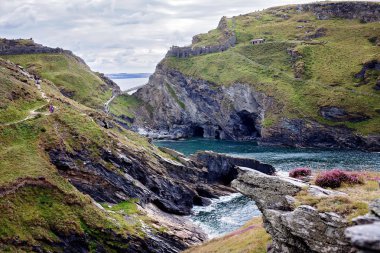 Tintagel defne Kuzey Cornwall sahil, İngiltere