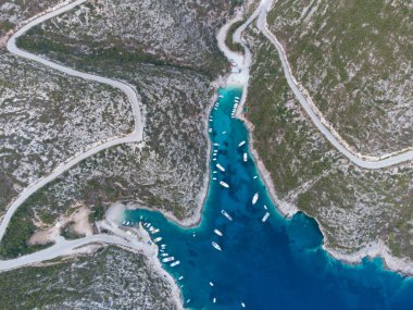 Yukarıdan güzel Yunan adaları manzarası