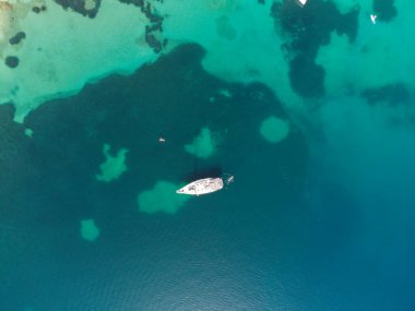 Yukarıdan güzel Yunan adaları manzarası