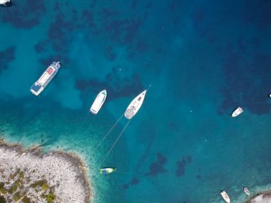 Yukarıdan güzel Yunan adaları manzarası