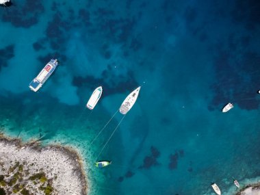 Yukarıdan güzel Yunan adaları manzarası