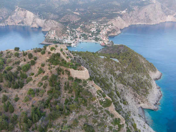 Hermosa Vista Del Paisaje Las Islas Griegas Desde Arriba — Foto de Stock