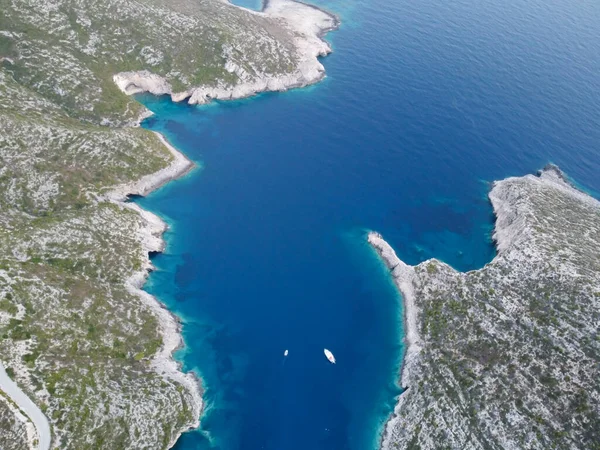 Hermosa Vista Del Paisaje Las Islas Griegas Desde Arriba — Foto de Stock