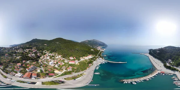 Hermosa Vista Del Paisaje Las Islas Griegas Desde Arriba — Foto de Stock