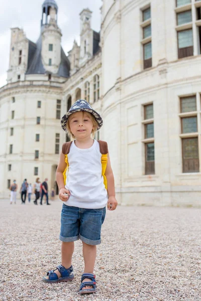 Happy Children Walking Premises Chambord Castle Loire Valley France Summer — Stock fotografie