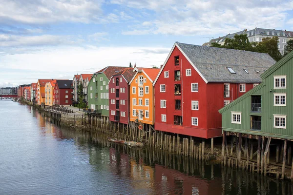 Yaz Boyunca Norveç Trondheim Şehrinin Güzel Manzarası — Stok fotoğraf