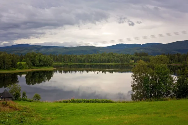 Vackert Landskap Norge Med Fjordar Träd Och Vacker Himmel — Stockfoto