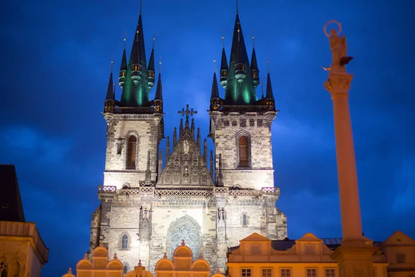 Kind Prag Weihnachten Weihnachtsbeleuchtung Und Dekoration Auf Dem Platz — Stockfoto