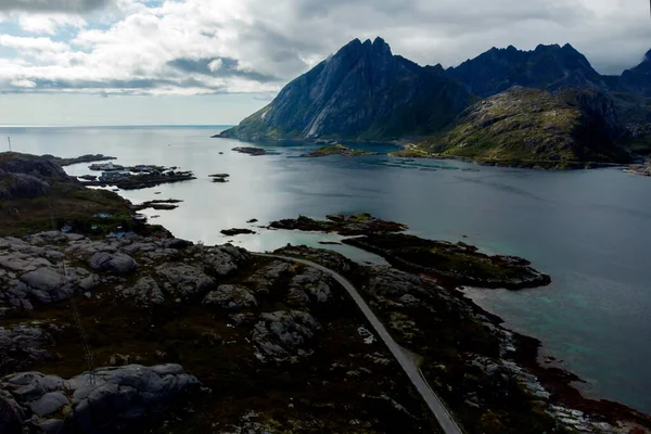 Niesamowity Piękny Krajobraz Przyrody Norwegii Zrobione Drone Lato — Zdjęcie stockowe