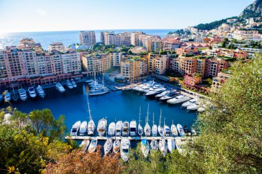 View of monaco port in Fontvielle from the village clipart