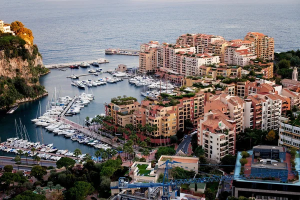 Port de Fontveille panorama. Monte Carlo. - Stock-foto